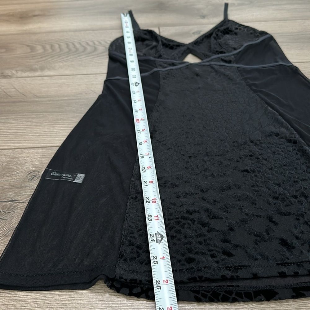Cassandra Intimates Black Velvet And‎ Sheer Slip Size Small - Picture 8 of 11